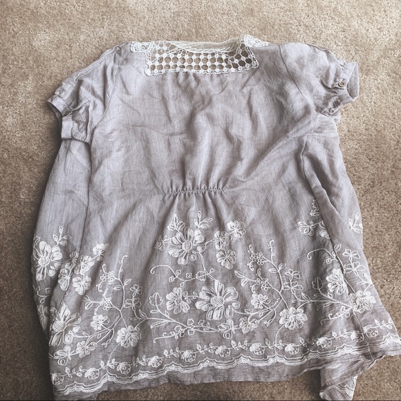 Marineblu Sheer Button Up Top - Picture 5 of 10